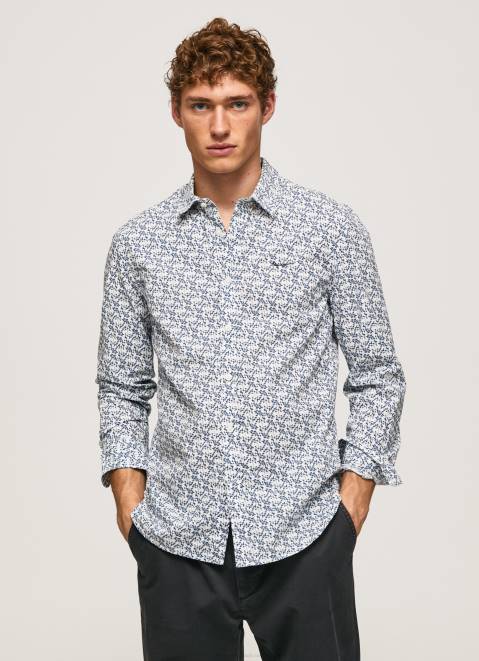 Pepe Jeans Lou Slim Fit Poplin Shirt Men White Z22X1070