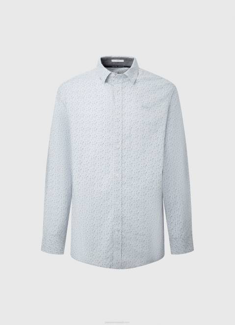 Pepe Jeans Lovejoy Floral Poplin Shirt Men Bleach Blue Z22X1045