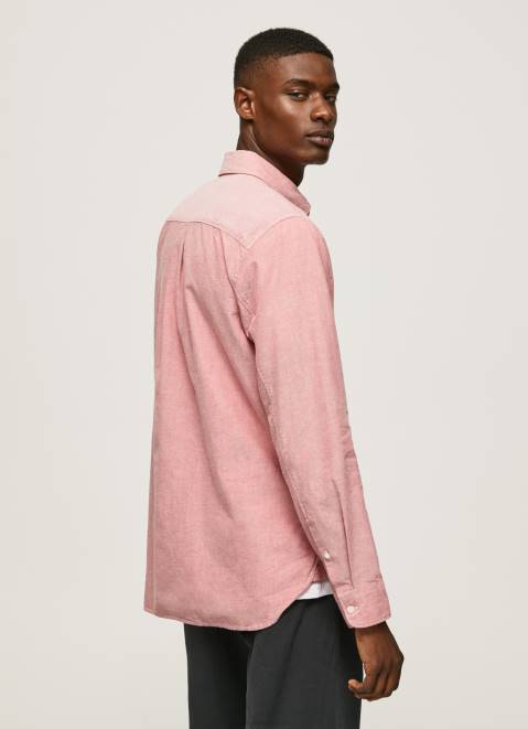 Pepe Jeans Lowell Regular Fit Oxford Shirt Men Cloudy Pink Z22X1048