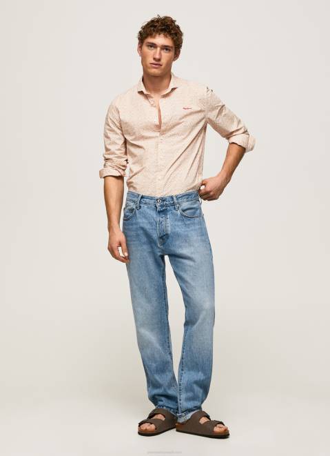 Pepe Jeans Lucus Slim Fit Poplin Shirt Men Off White Z22X1053