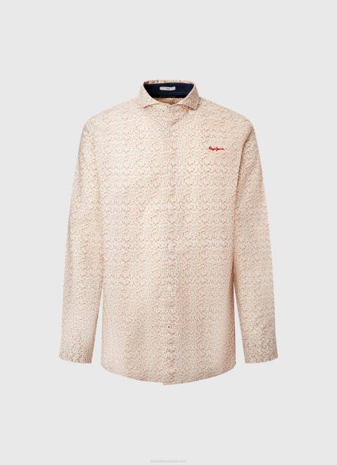 Pepe Jeans Lucus Slim Fit Poplin Shirt Men Off White Z22X1053