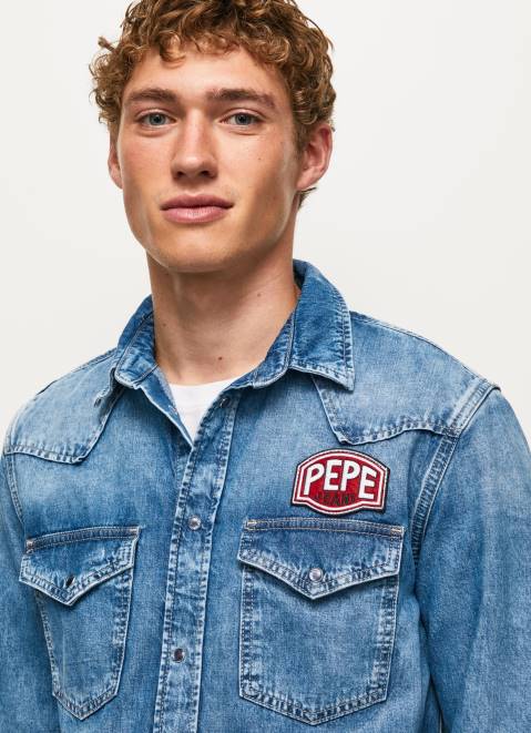 Pepe Jeans Noah Regular Fit Denim Shirt Men Denim Z22X1049
