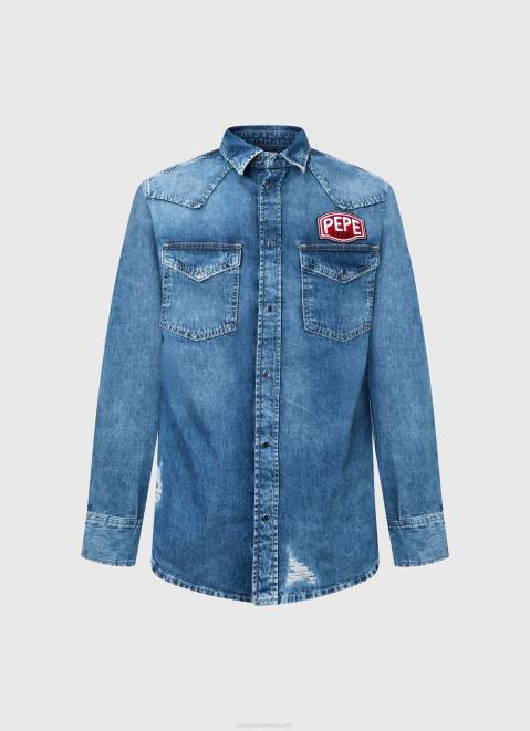 Pepe Jeans Noah Regular Fit Denim Shirt Men Denim Z22X1049
