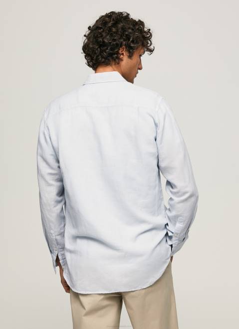 Pepe Jeans Parker Long Sleeved Shirt Men Bleach Blue Z22X1071