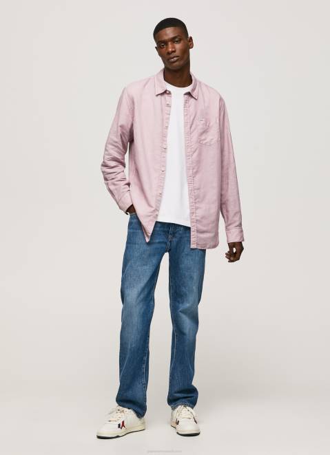 Pepe Jeans Parker Long Sleeved Shirt Men Bleach Pink Z22X1051
