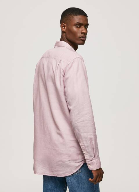 Pepe Jeans Parker Long Sleeved Shirt Men Bleach Pink Z22X1051