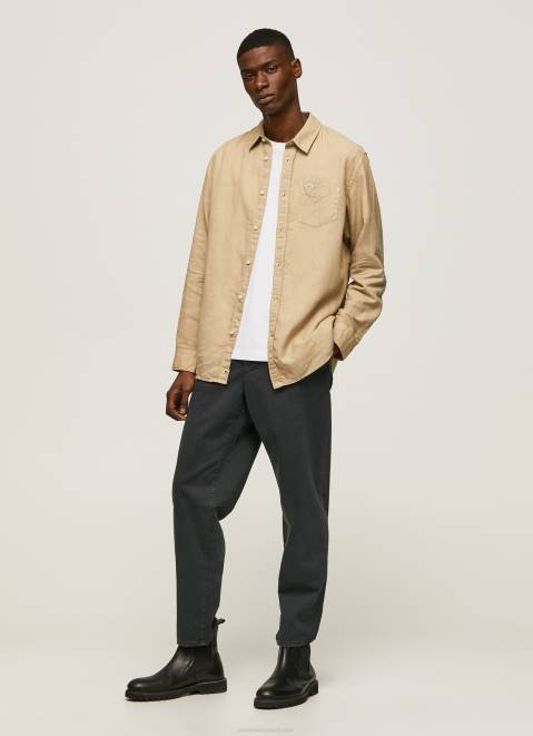 Pepe Jeans Parker Long Sleeved Shirt Men Camel Z22X1039