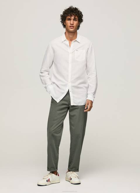 Pepe Jeans Parker Long Sleeved Shirt Men White Z22X1073