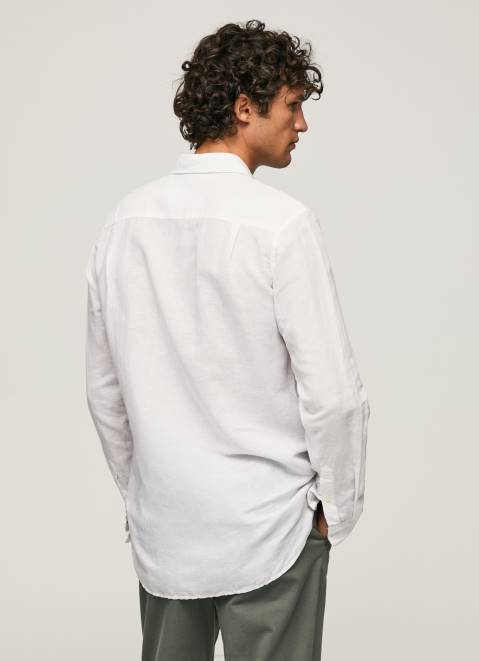 Pepe Jeans Parker Long Sleeved Shirt Men White Z22X1073