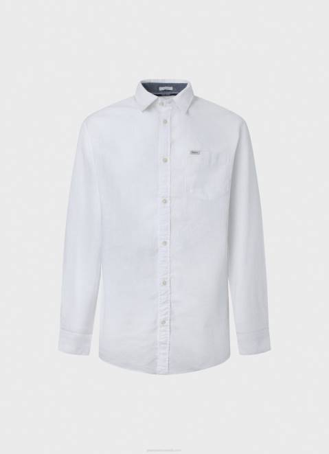 Pepe Jeans Parker Long Sleeved Shirt Men White Z22X1073