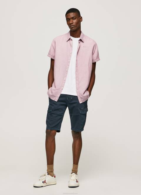 Pepe Jeans Parker Short Sleeved Shirt Men Bleach Pink Z22X1058