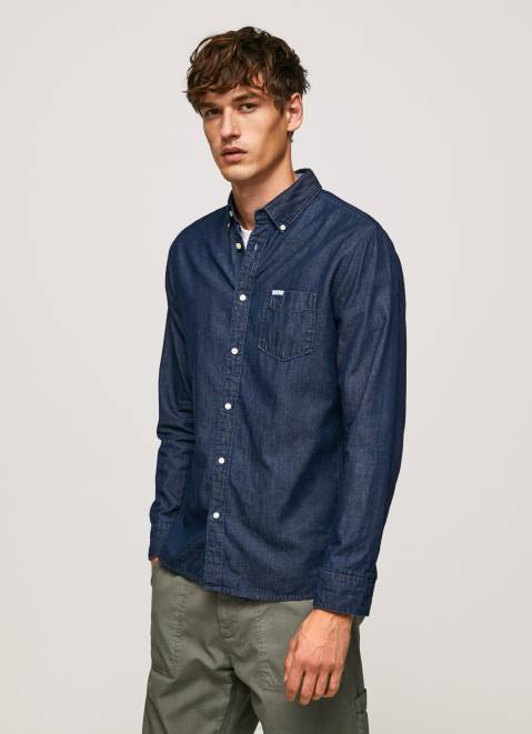 Pepe Jeans Parton Denim Shirt Men Denim Z22X1035
