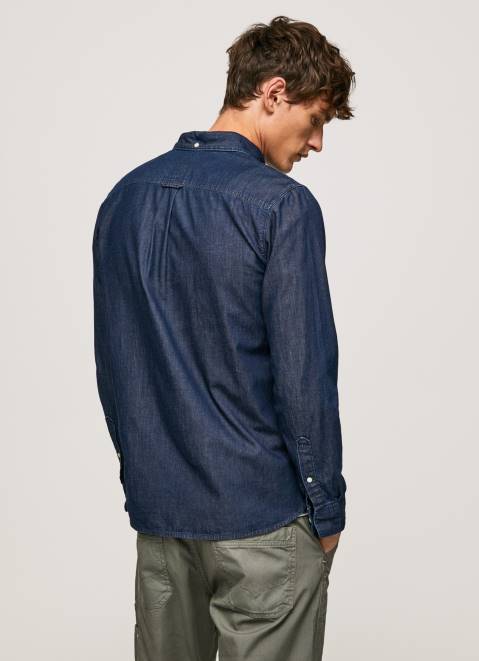 Pepe Jeans Parton Denim Shirt Men Denim Z22X1035