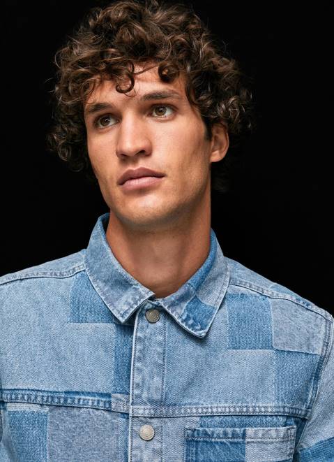 Pepe Jeans Relaxed Fit Denim Overshirt Men Denim Z22X817