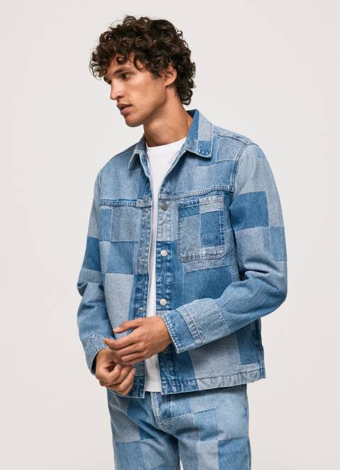 Pepe Jeans Relaxed Fit Denim Overshirt Men Denim Z22X817