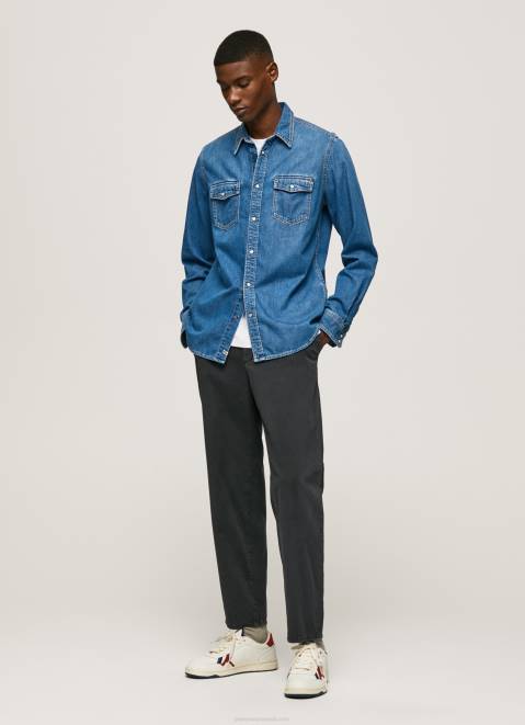 Pepe Jeans Slim Fit Denim Shirt Men Denim Z22X1023