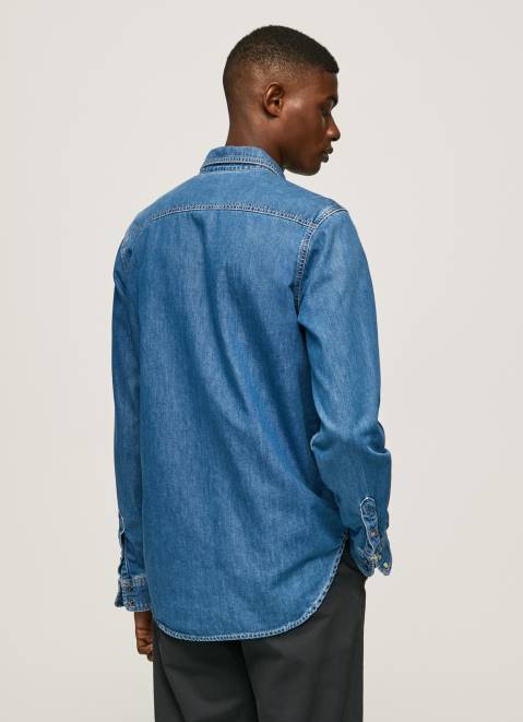 Pepe Jeans Slim Fit Denim Shirt Men Denim Z22X1023