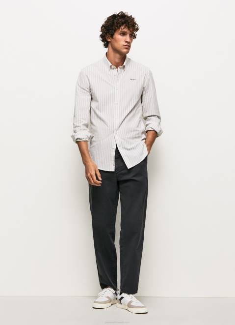 Pepe Jeans Slim Fit Poplin Cotton Shirt Men White Z22X1022