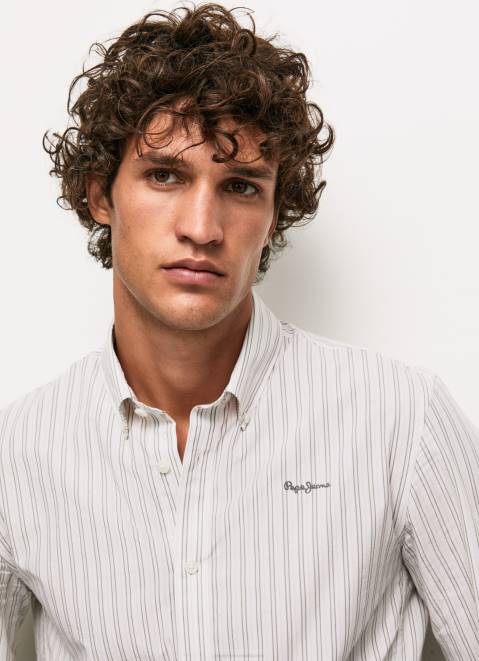 Pepe Jeans Slim Fit Poplin Cotton Shirt Men White Z22X1022