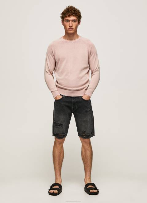 Pepe Jeans Round Collar Cotton Jersey Men Bleach Pink Z22X863