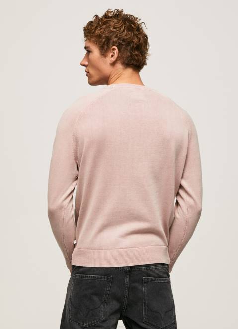 Pepe Jeans Round Collar Cotton Jersey Men Bleach Pink Z22X863