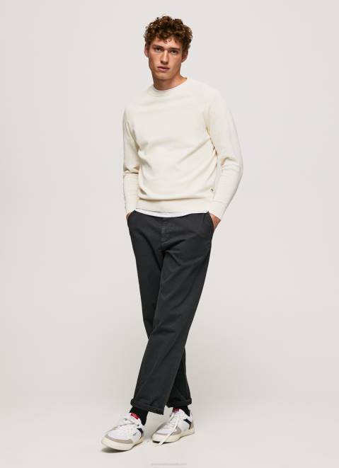 Pepe Jeans Round Collar Cotton Jersey Men Ivory Z22X865