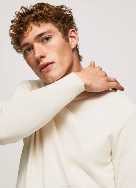 Pepe Jeans Round Collar Cotton Jersey Men Ivory Z22X865