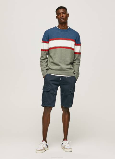 Pepe Jeans Striped Print Cotton Jersey Men Casting Z22X849