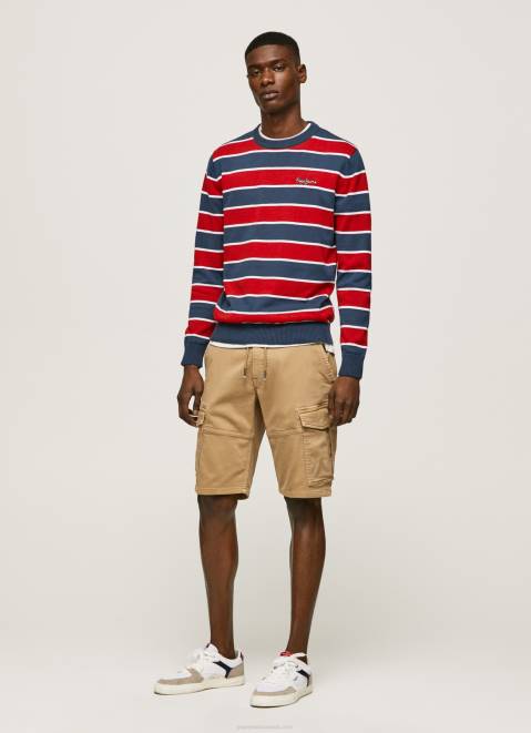 Pepe Jeans Striped Print Cotton Jersey Men Multi Z22X861