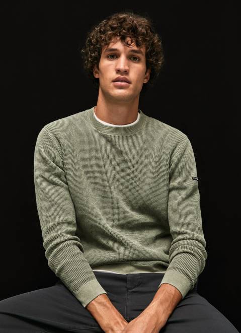 Pepe Jeans Waffle Knit Cotton Jersey Men Casting Z22X853