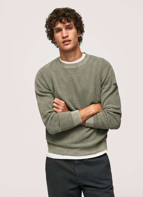 Pepe Jeans Waffle Knit Cotton Jersey Men Casting Z22X853