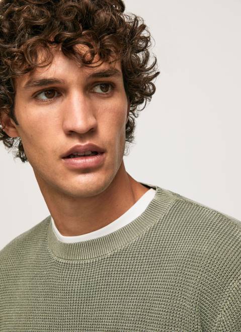 Pepe Jeans Waffle Knit Cotton Jersey Men Casting Z22X853