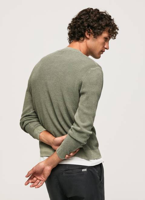 Pepe Jeans Waffle Knit Cotton Jersey Men Casting Z22X853