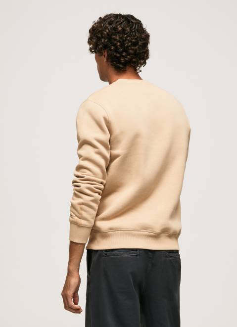 Pepe Jeans 1973 Logo Cotton Jumper Men Stone Z22X889