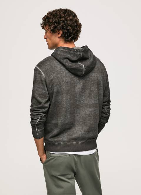 Pepe Jeans Bandana Cotton Jumper Men Washed Black Z22X893