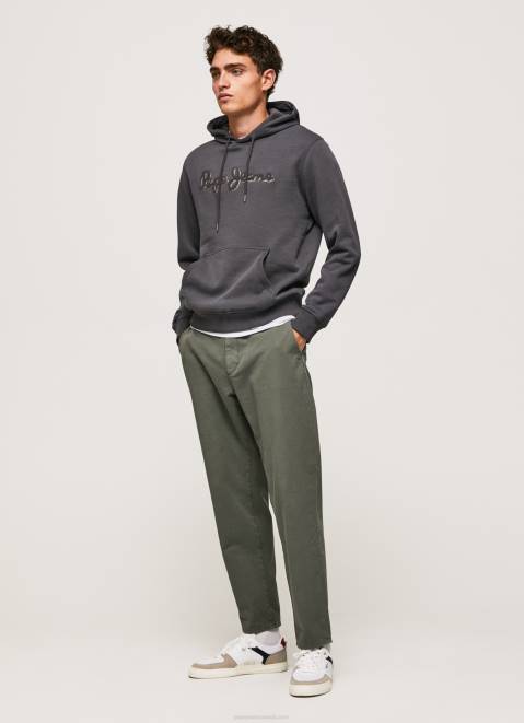 Pepe Jeans Cotton Hoodie Men Washed Black Z22X875