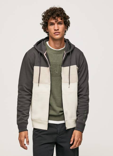 Pepe Jeans Cotton Zipper Jumper Men Washed Black Z22X892