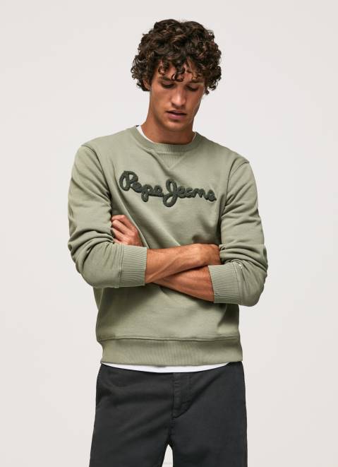 Pepe Jeans Embroidered Logo Cotton Jumper Men Casting Z22X874