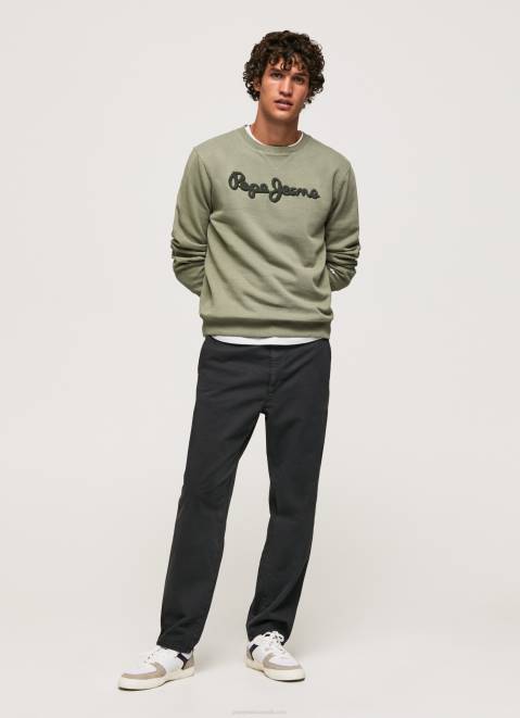Pepe Jeans Embroidered Logo Cotton Jumper Men Casting Z22X874