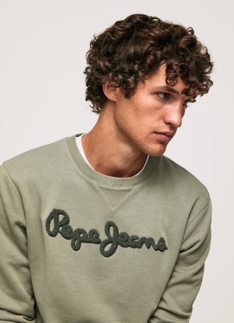 Pepe Jeans Embroidered Logo Cotton Jumper Men Casting Z22X874