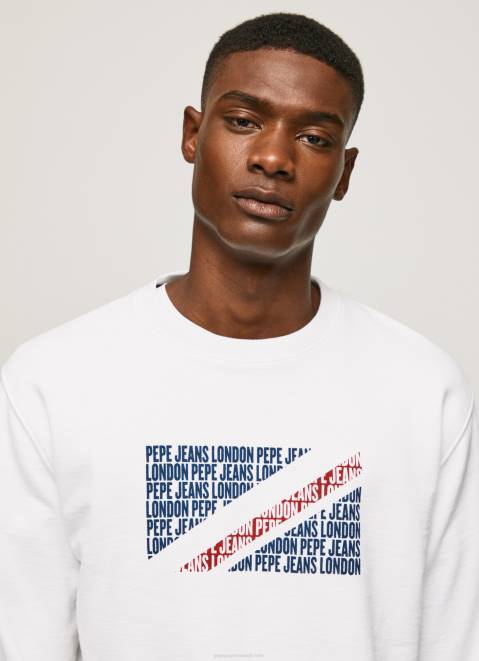 Pepe Jeans Flag Logo Jumper Men White Z22X899