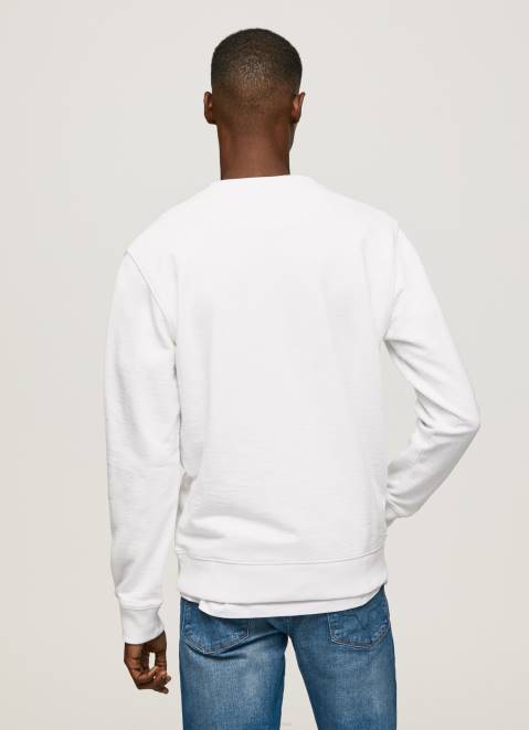 Pepe Jeans Flag Logo Jumper Men White Z22X899
