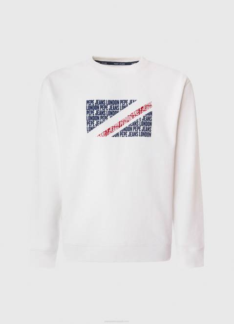Pepe Jeans Flag Logo Jumper Men White Z22X899