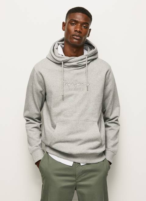 Pepe Jeans High Density Logo Jumper Men Grey Marl Z22X904