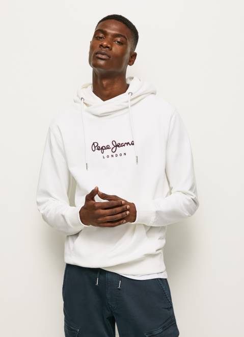Pepe Jeans High Density Logo Jumper Men White Z22X903