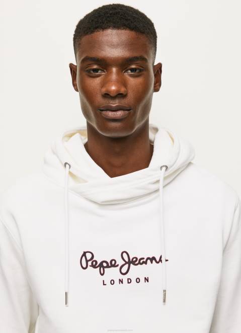 Pepe Jeans High Density Logo Jumper Men White Z22X903