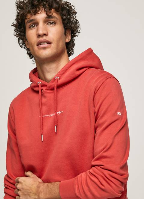 Pepe Jeans Hooded Cotton Jumper Men Studio Red Z22X909