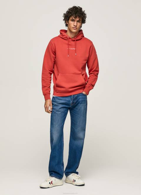 Pepe Jeans Hooded Cotton Jumper Men Studio Red Z22X909