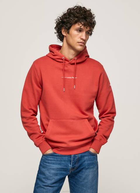 Pepe Jeans Hooded Cotton Jumper Men Studio Red Z22X909