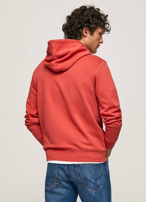 Pepe Jeans Hooded Cotton Jumper Men Studio Red Z22X909